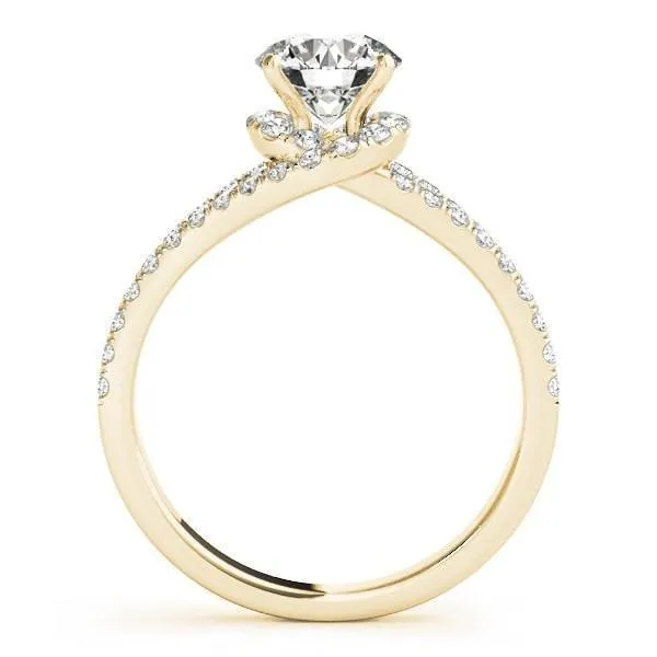 Jill Round Center Stone Split Shank Halo Engagement Ring