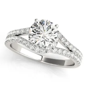 Jill Round Center Stone Split Shank Halo Engagement Ring