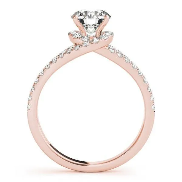 Jill Round Center Stone Split Shank Halo Engagement Ring