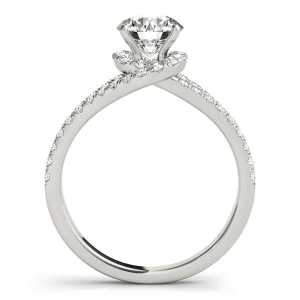 Jill Round Center Stone Split Shank Halo Engagement Ring