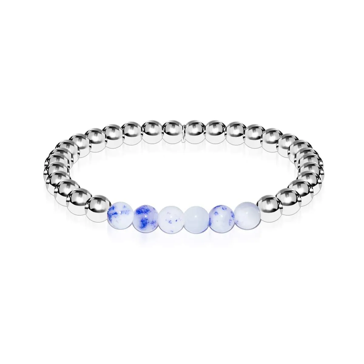 Joyful | Silver | Porcelain Jade | Gemstone Expression Bracelet