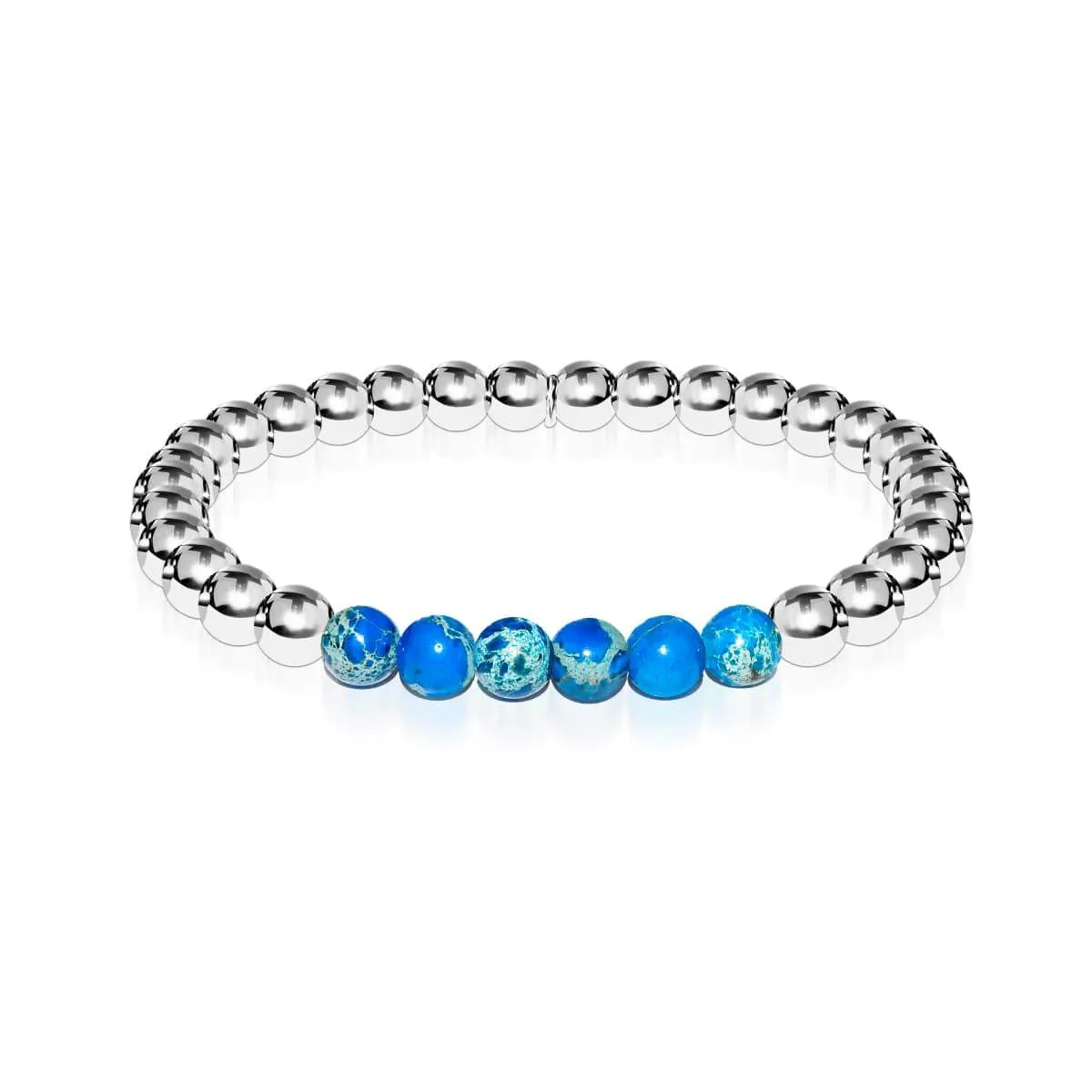 Jubilant | Silver | Dark Blue Emperor Gemstone | Expression Bracelet