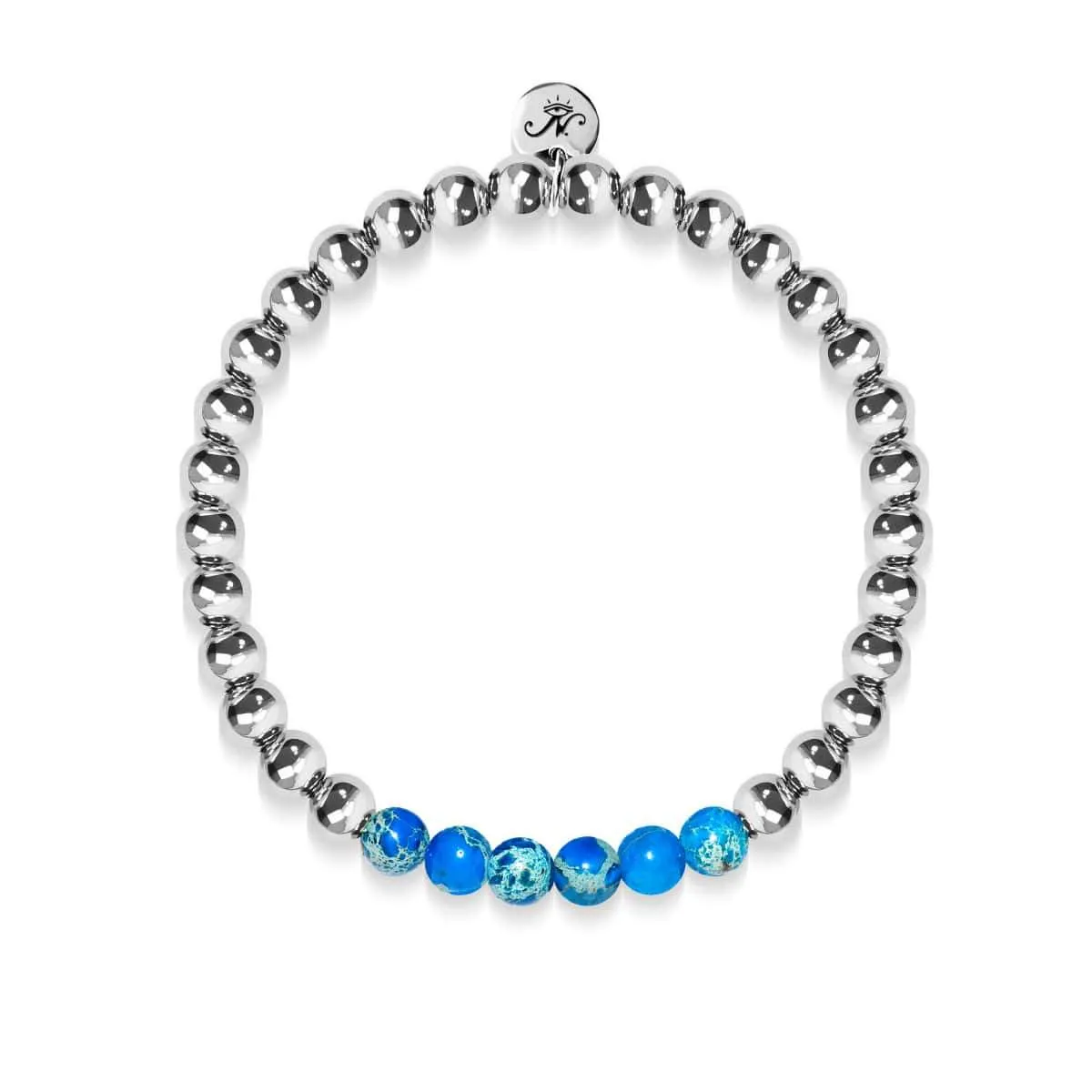 Jubilant | Silver | Dark Blue Emperor Gemstone | Expression Bracelet