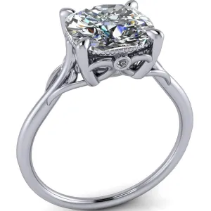 Jules Cushion Center Stone Filigree Custom Bezel Diamond Design Ring