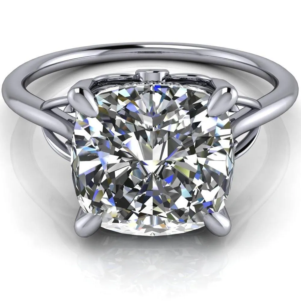 Jules Cushion Center Stone Filigree Custom Bezel Diamond Design Ring