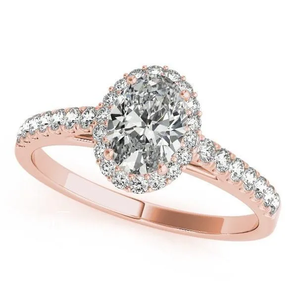 Karas Oval Center Stone Cathedral Halo Engagement Ring