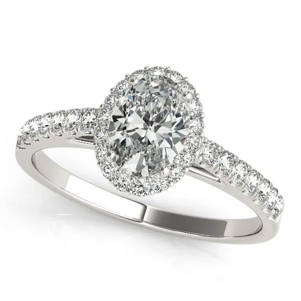 Karas Oval Center Stone Cathedral Halo Engagement Ring