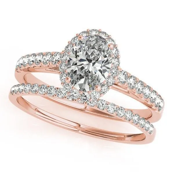 Karas Oval Center Stone Cathedral Halo Engagement Ring