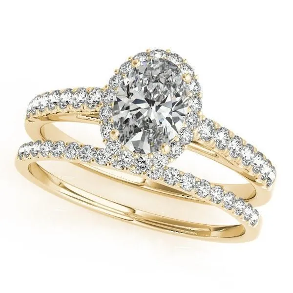 Karas Oval Center Stone Cathedral Halo Engagement Ring