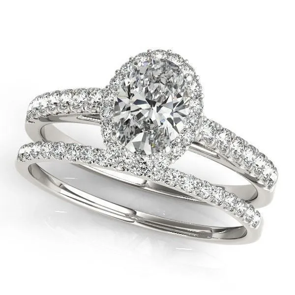 Karas Oval Center Stone Cathedral Halo Engagement Ring