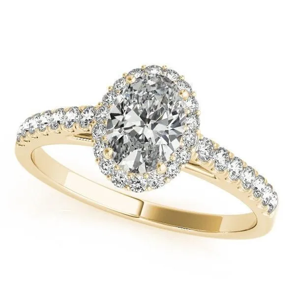Karas Oval Center Stone Cathedral Halo Engagement Ring