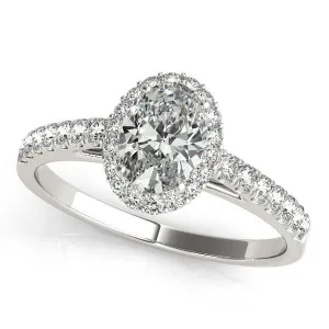 Karas Oval Center Stone Cathedral Halo Engagement Ring