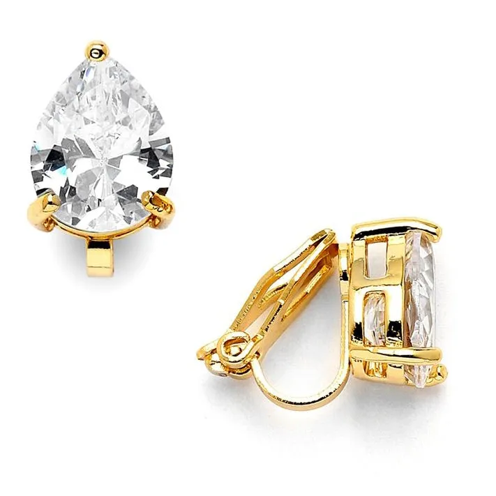 Karla Bridal Earrings Gold Clip On