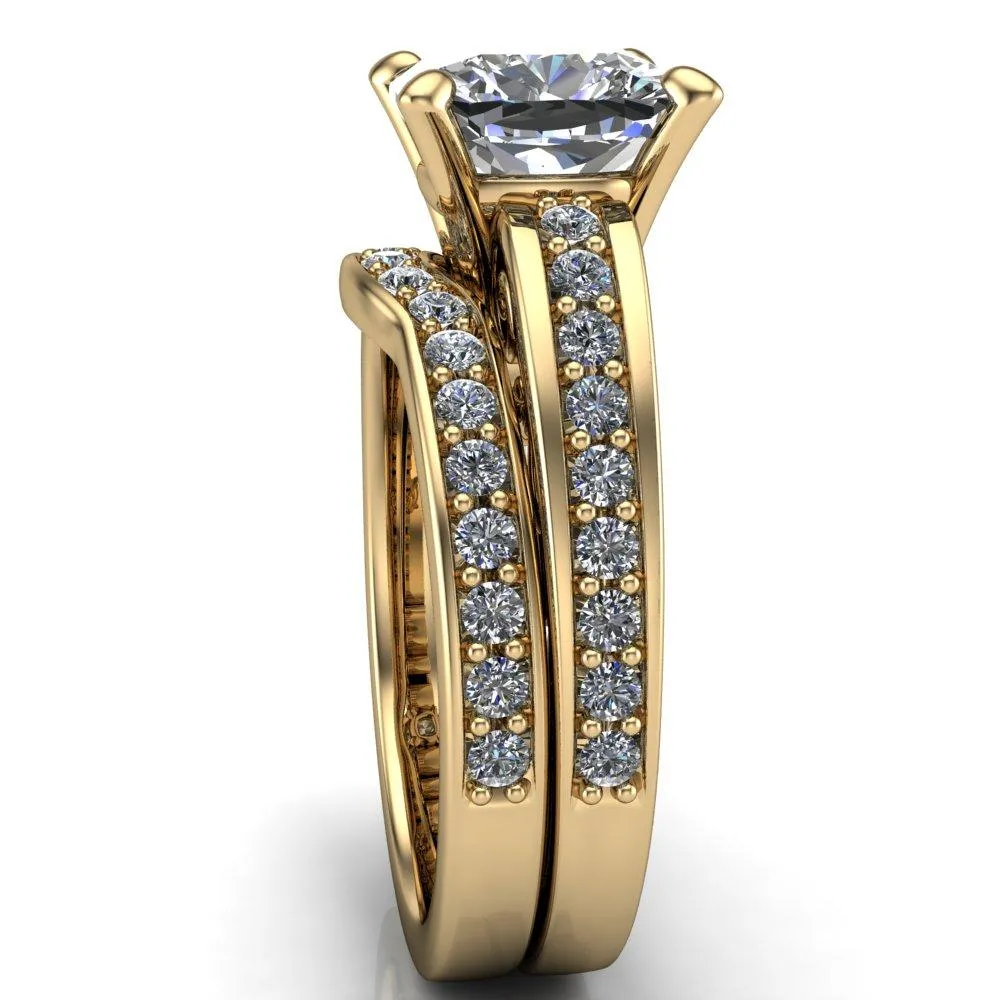 Keating Cushion Center Stone Diamond Channel 4 Prong Ring