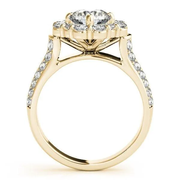 Keilan Round Center Stone Diamond Halo Double Channel Engagement Ring