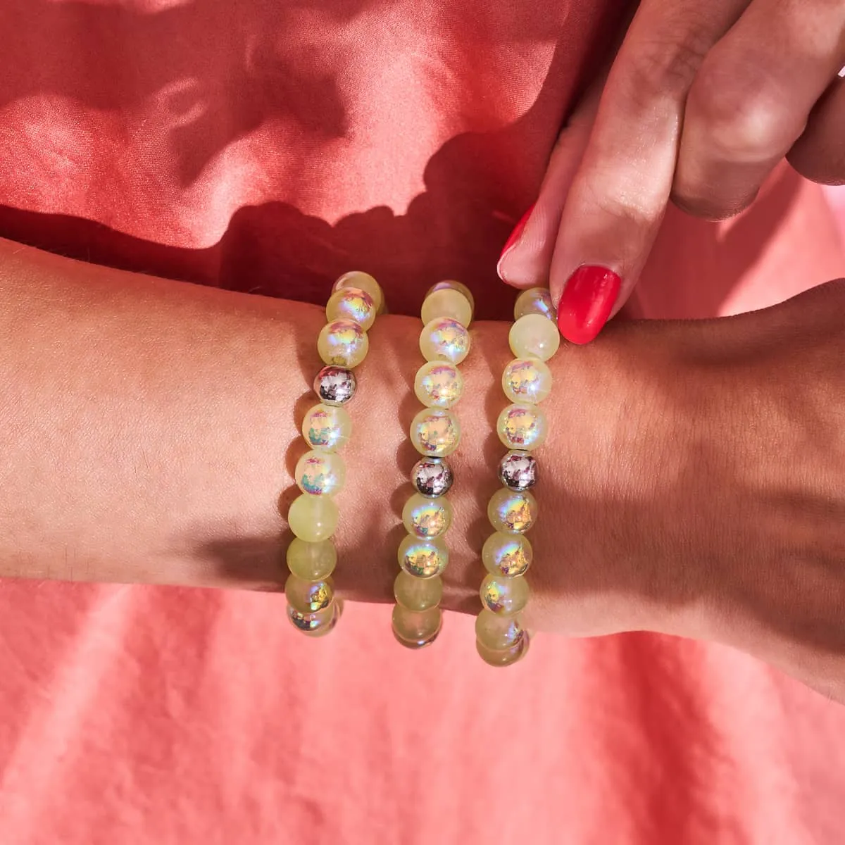 Key Lime | .925 Sterling Silver | Bubble Glass Bracelet