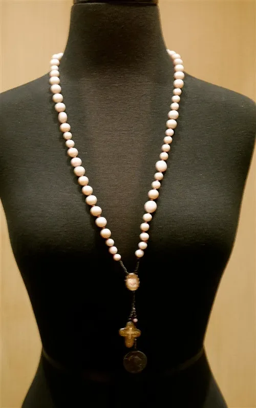 Kimmie Winter Pink Beaded Rosary