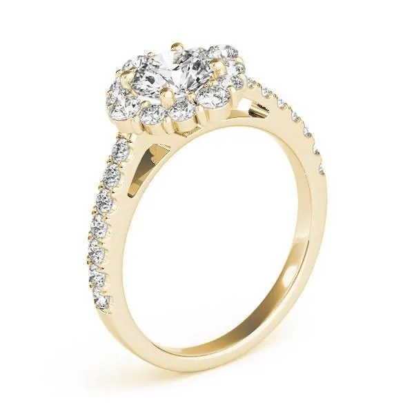 Kirsten Round Center Stone Halo 4 Prong Engagement Ring