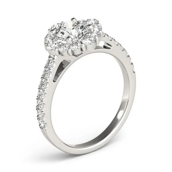 Kirsten Round Center Stone Halo 4 Prong Engagement Ring