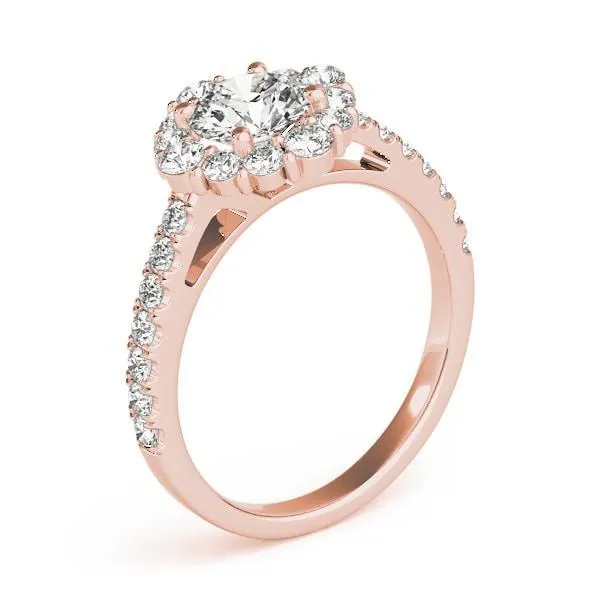 Kirsten Round Center Stone Halo 4 Prong Engagement Ring