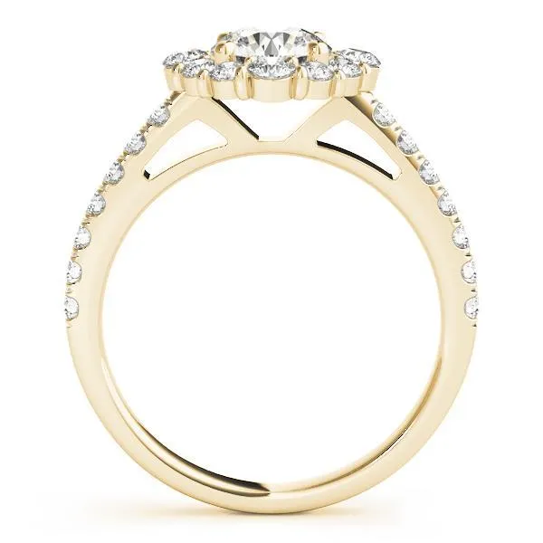 Kirsten Round Center Stone Halo 4 Prong Engagement Ring