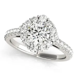 Kirsten Round Center Stone Halo 4 Prong Engagement Ring