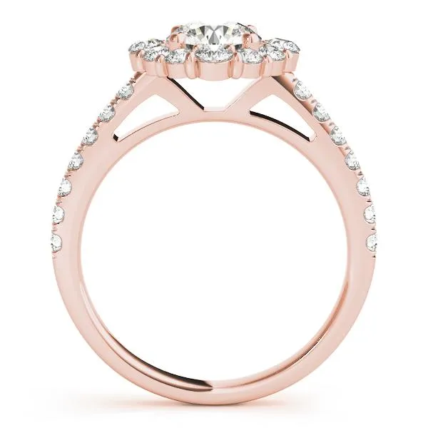 Kirsten Round Center Stone Halo 4 Prong Engagement Ring