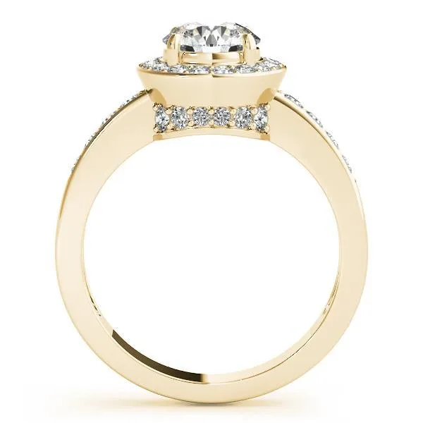 Kirsty Round Center Stone Halo 4 Prong Engagement Ring