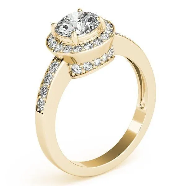 Kirsty Round Center Stone Halo 4 Prong Engagement Ring