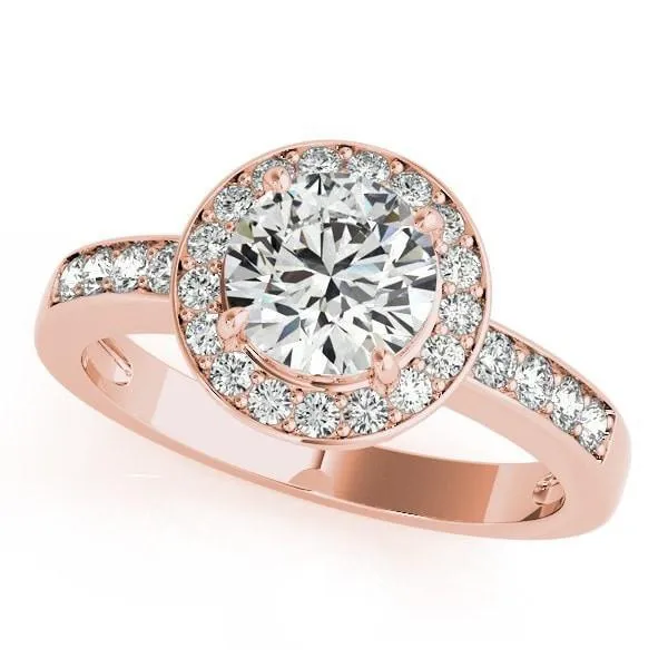 Kirsty Round Center Stone Halo 4 Prong Engagement Ring