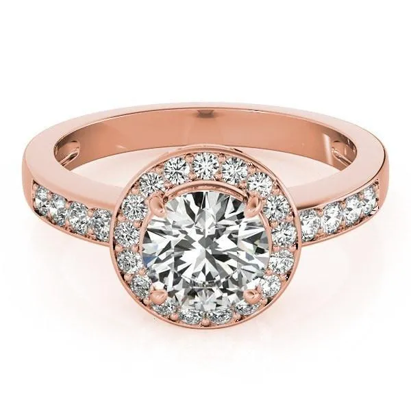 Kirsty Round Center Stone Halo 4 Prong Engagement Ring