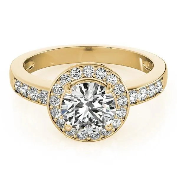 Kirsty Round Center Stone Halo 4 Prong Engagement Ring