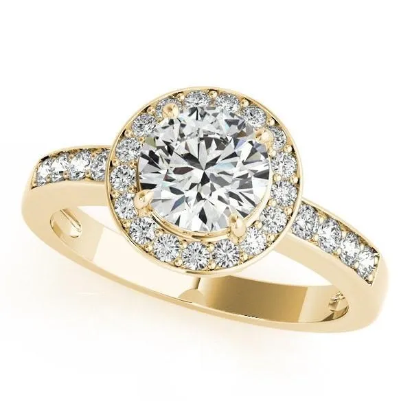 Kirsty Round Center Stone Halo 4 Prong Engagement Ring
