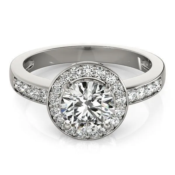 Kirsty Round Center Stone Halo 4 Prong Engagement Ring