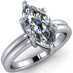 Knox Marquise Moissanite Under Bezel 6 Prong Ring