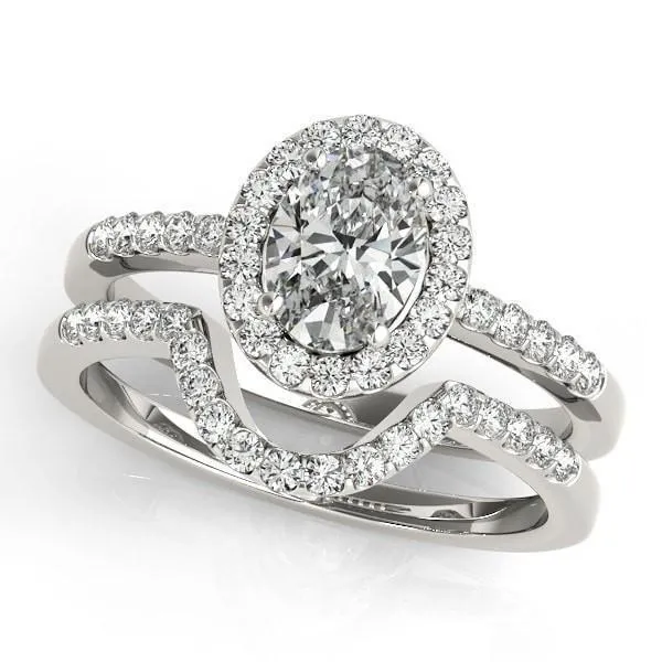 Kourtney Oval Center Stone Halo Engagement Ring