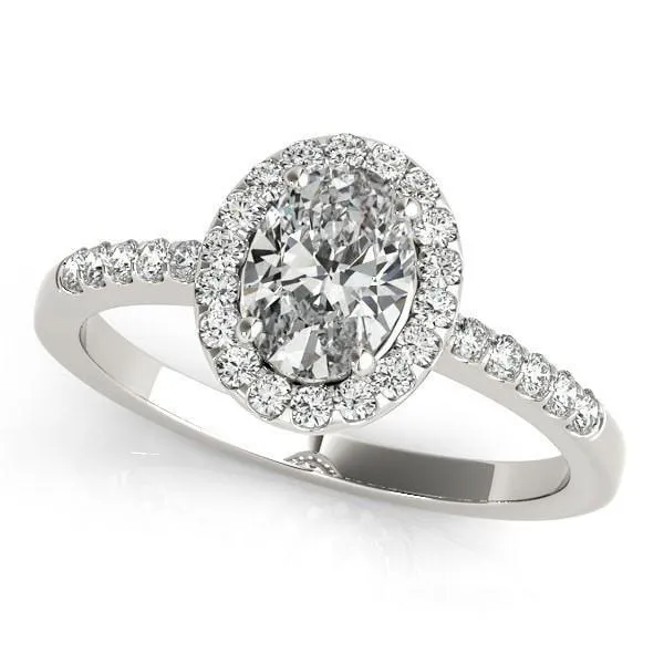 Kourtney Oval Center Stone Halo Engagement Ring