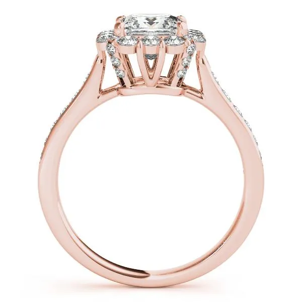 Kyle Princess/Square Moissanite Cathedral Halo Engagement Ring