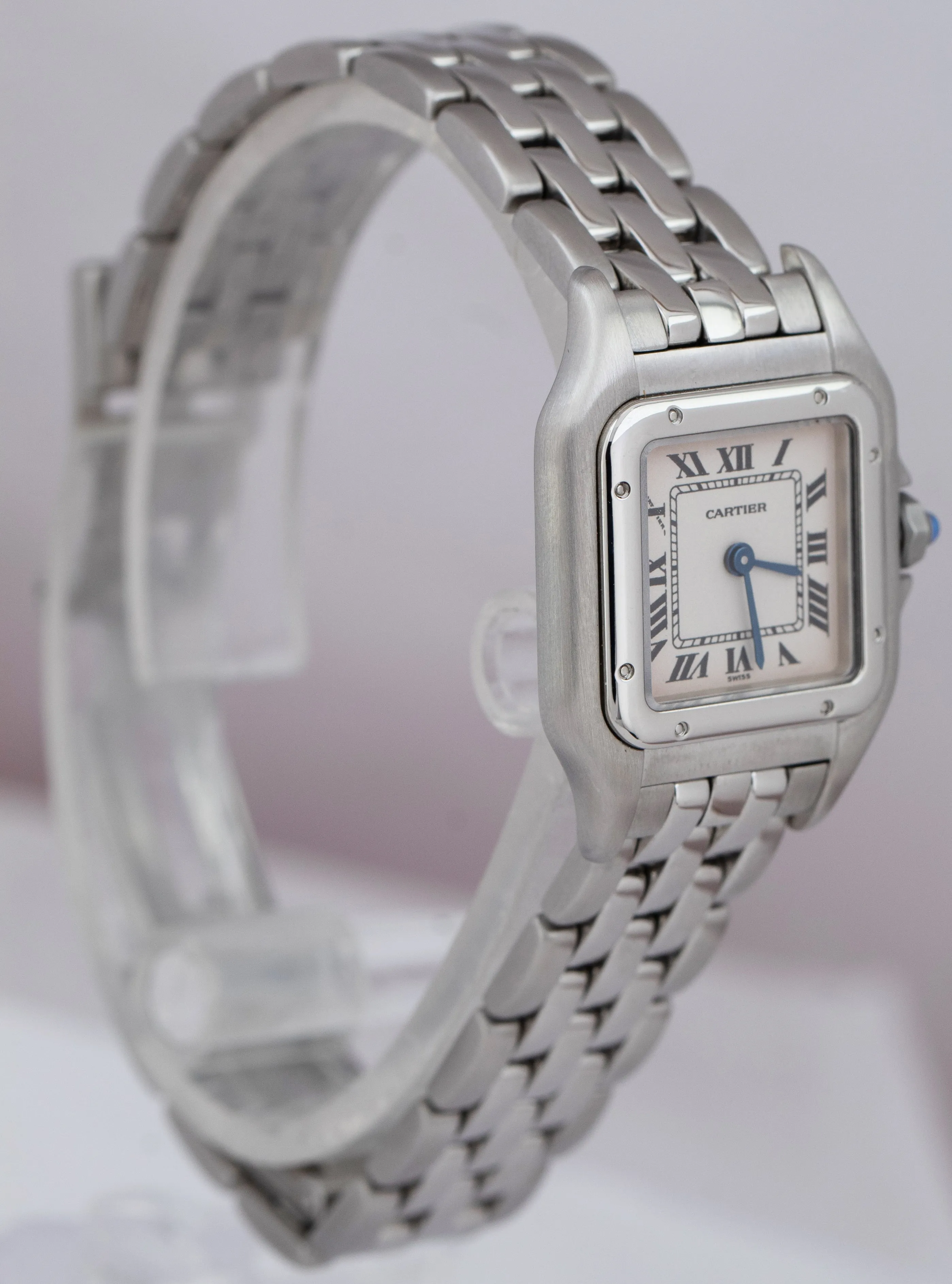 Ladies Cartier Panthere Stainless Steel Ivory Roman 22mm Quartz Watch 1320