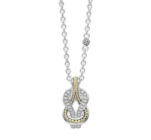 LAGOS Newport Two Tone Knot Diamond Pendant Necklace