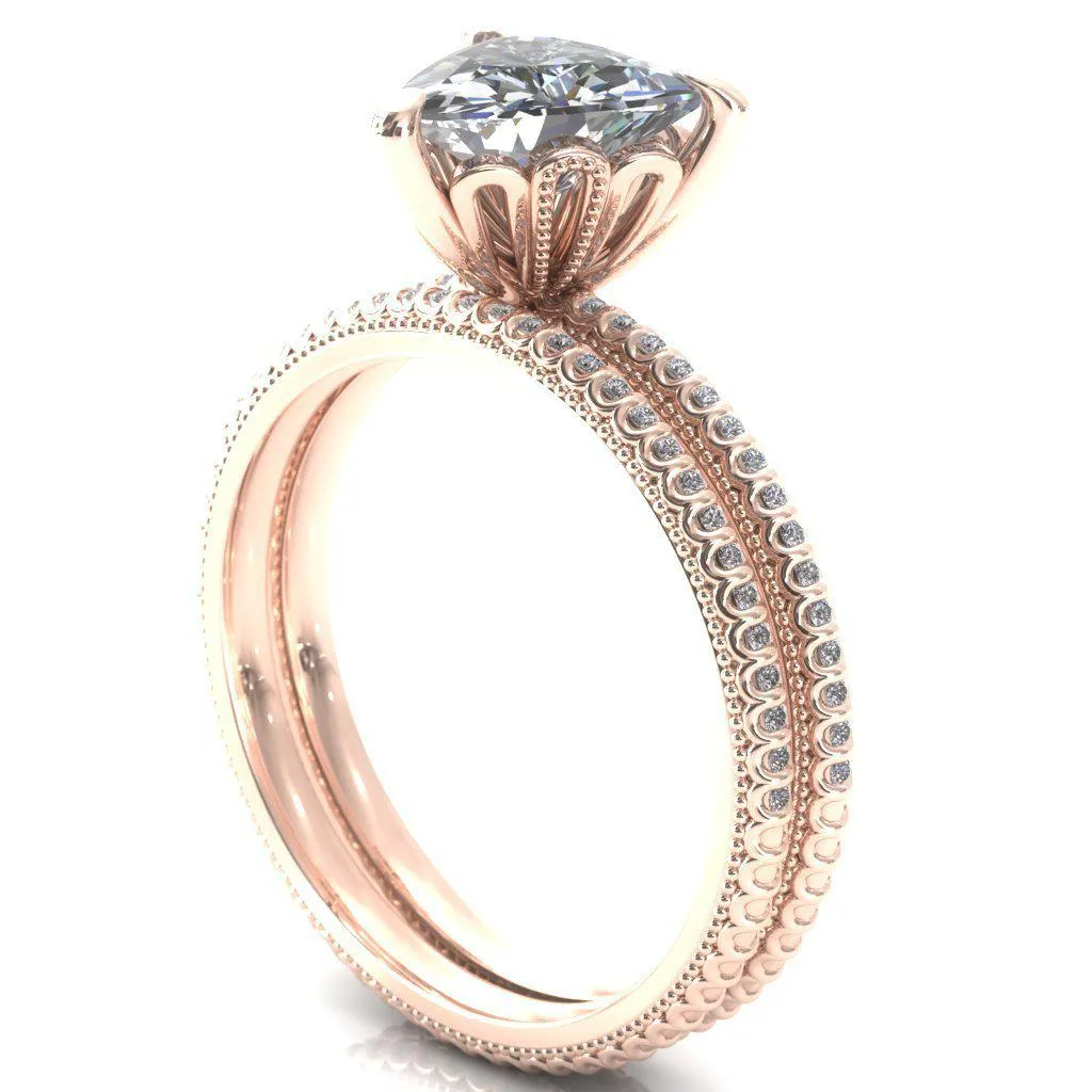 Lalique Trillion Moissanite 3 Prong Engagement Ring