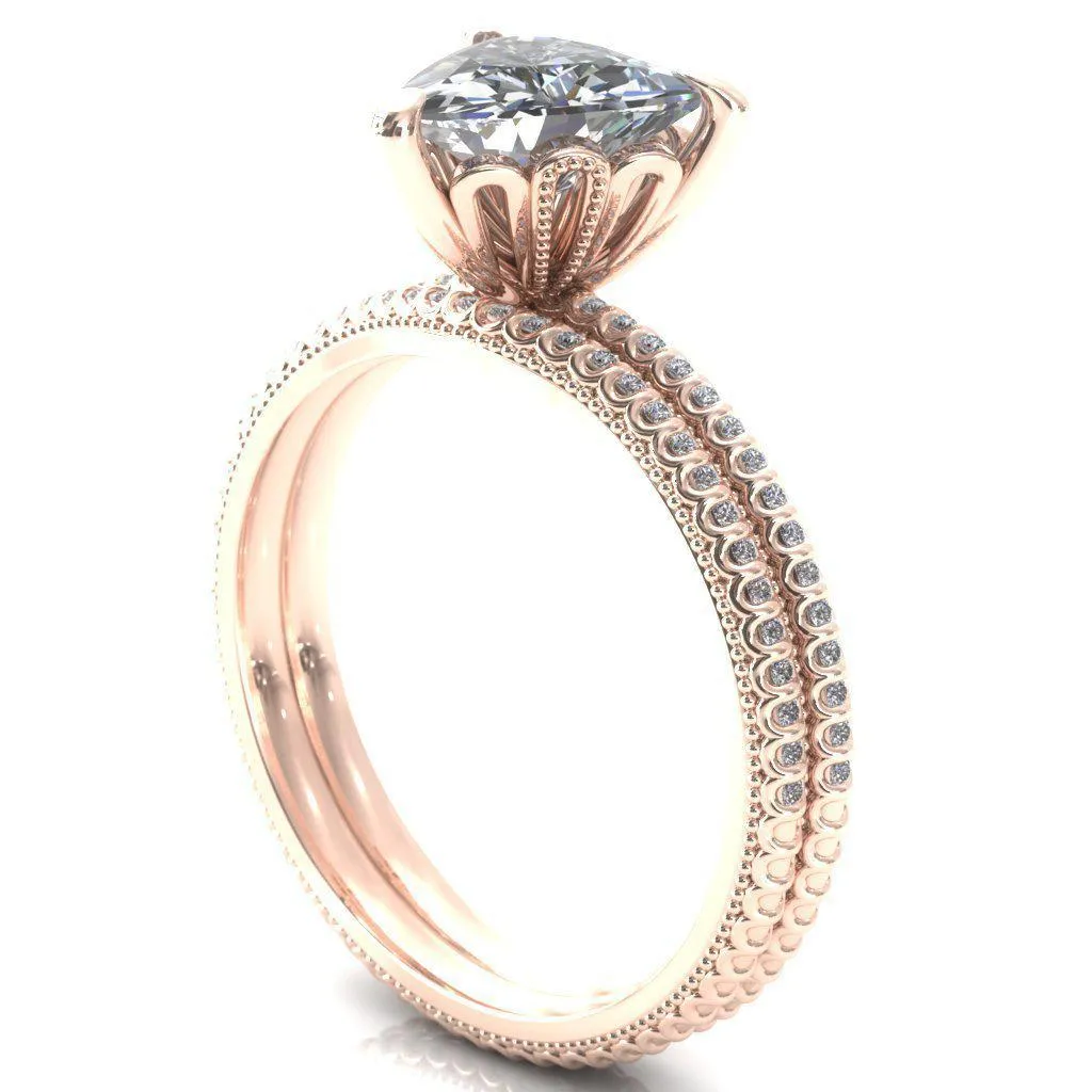 Lalique Trillion Moissanite 3 Prong Engagement Ring