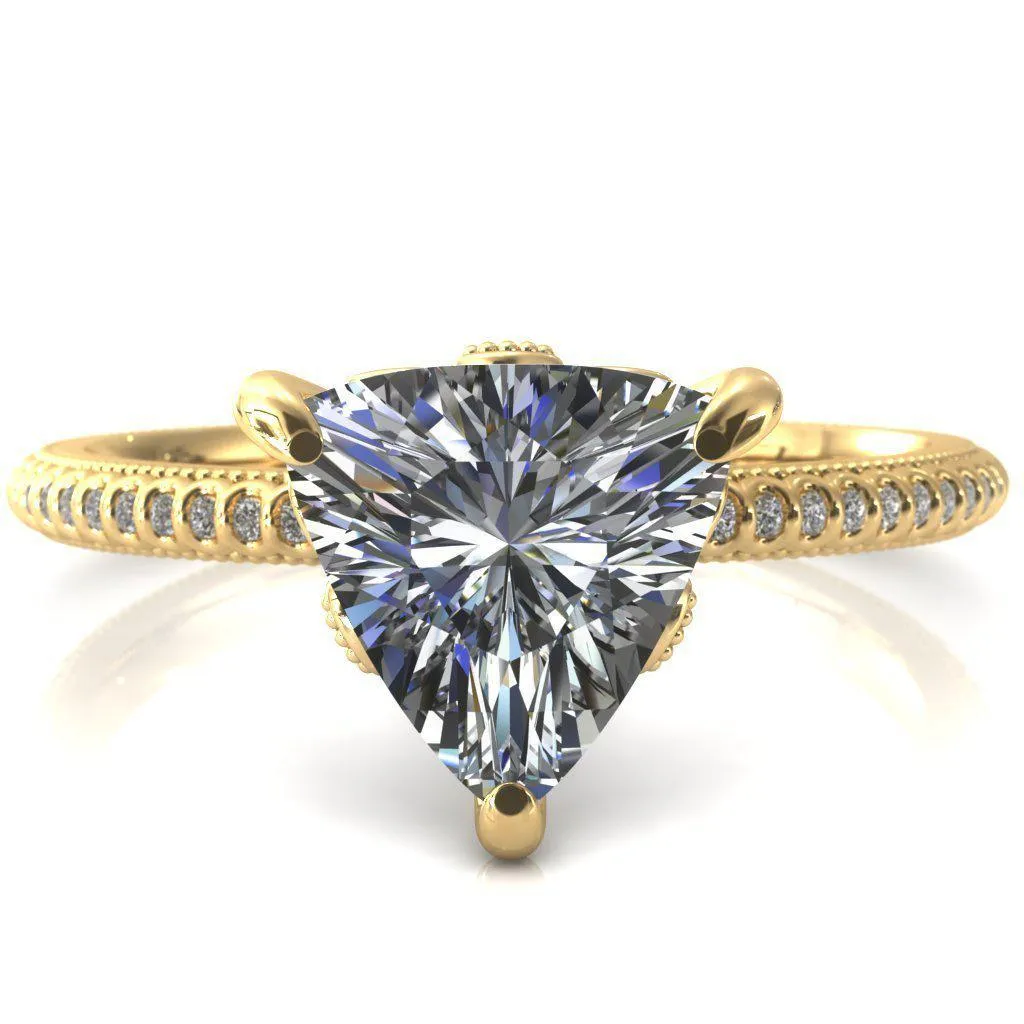 Lalique Trillion Moissanite 3 Prong Engagement Ring