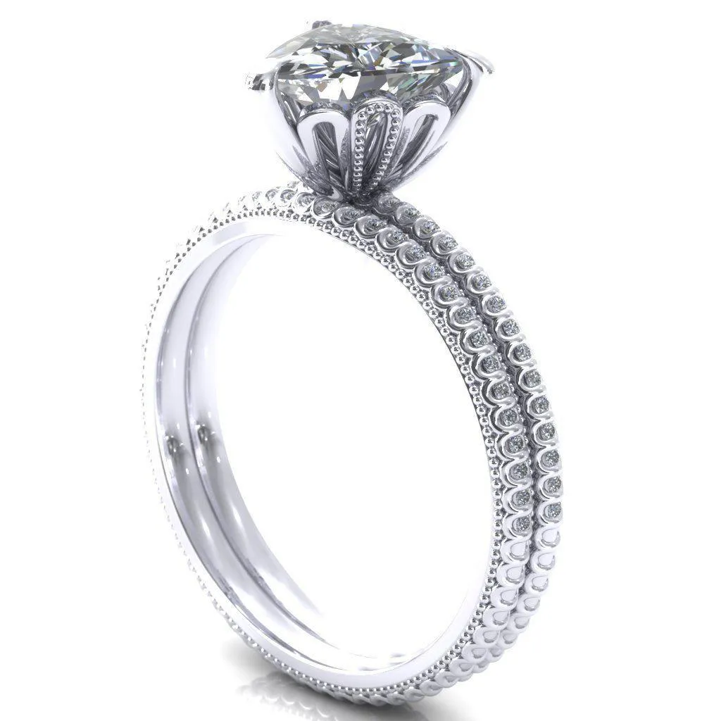 Lalique Trillion Moissanite 3 Prong Engagement Ring