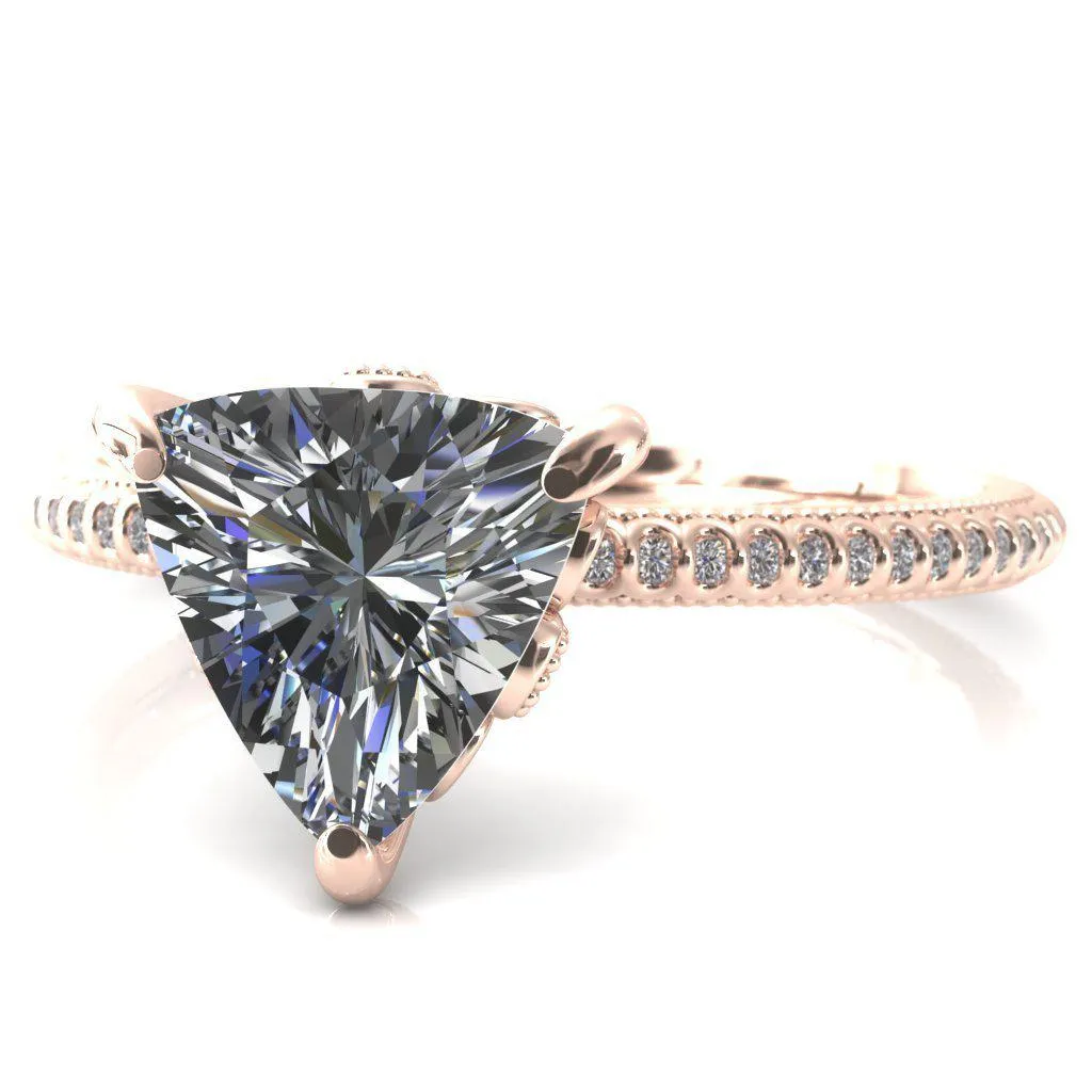 Lalique Trillion Moissanite 3 Prong Engagement Ring