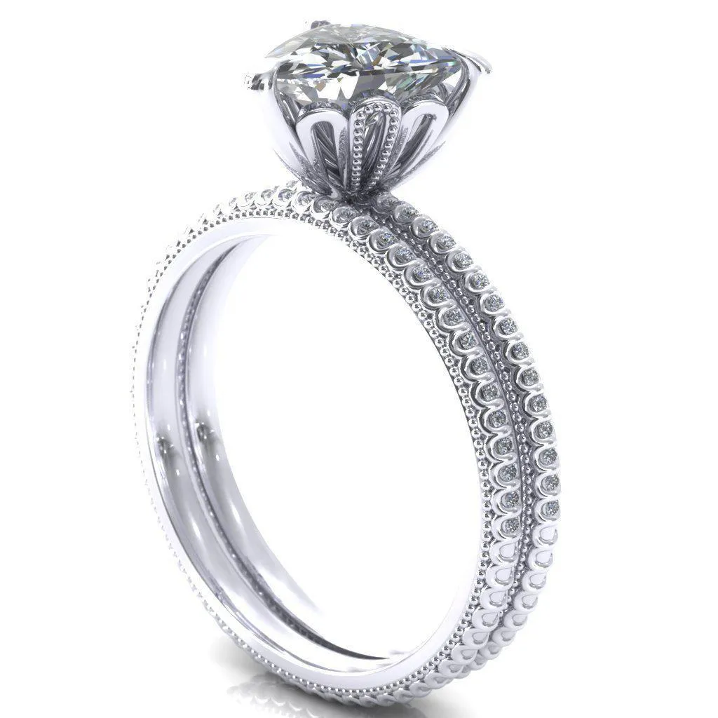 Lalique Trillion Moissanite 3 Prong Engagement Ring