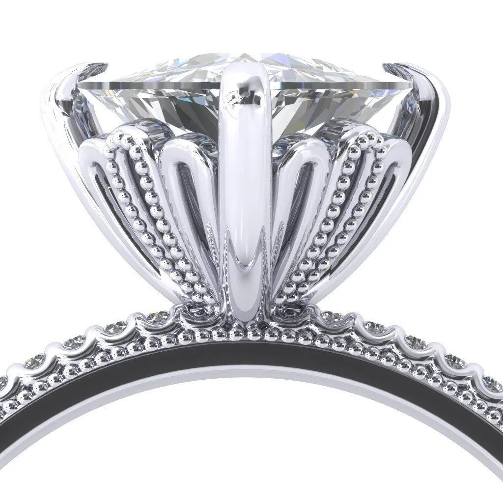 Lalique Trillion Moissanite 3 Prong Engagement Ring