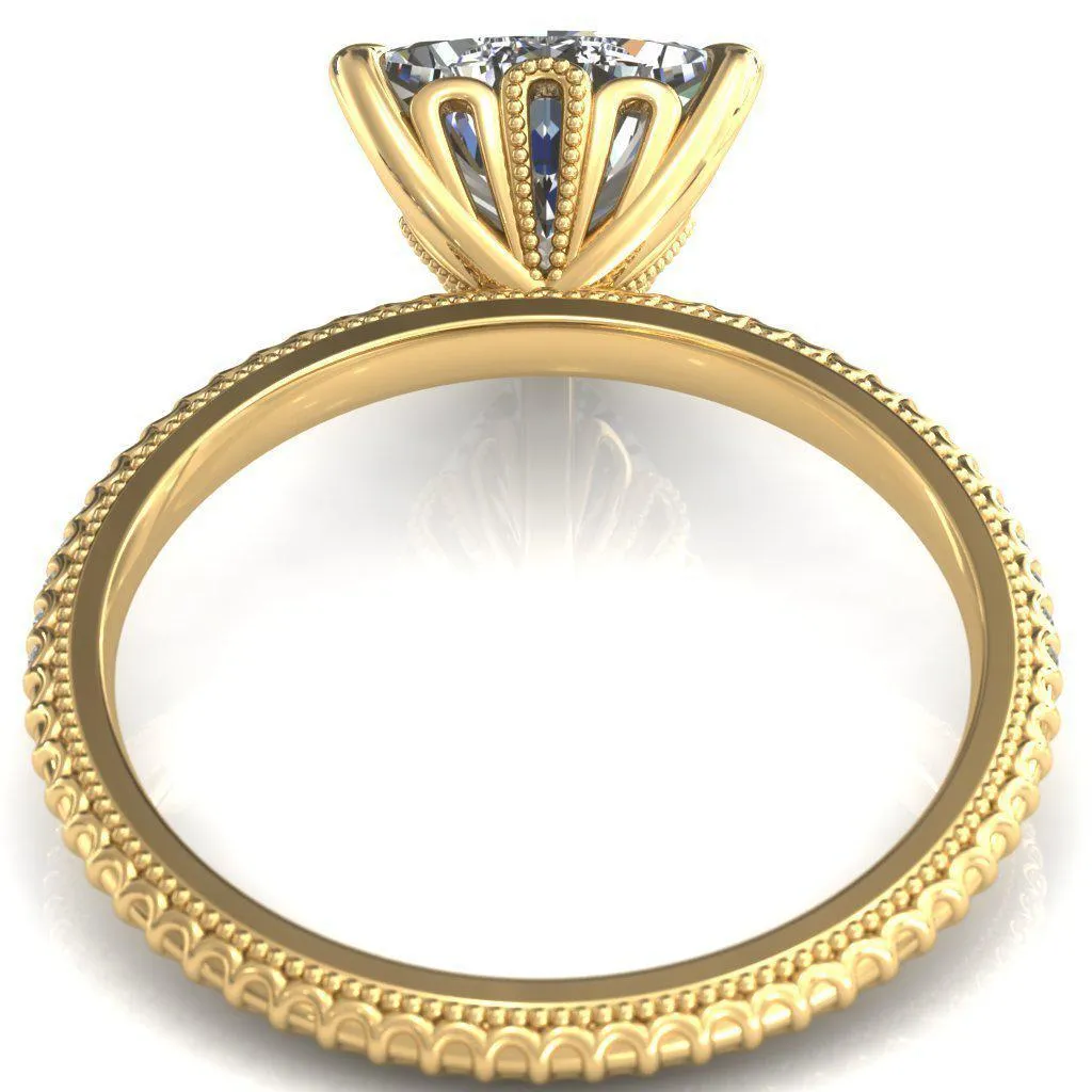 Lalique Trillion Moissanite 3 Prong Engagement Ring