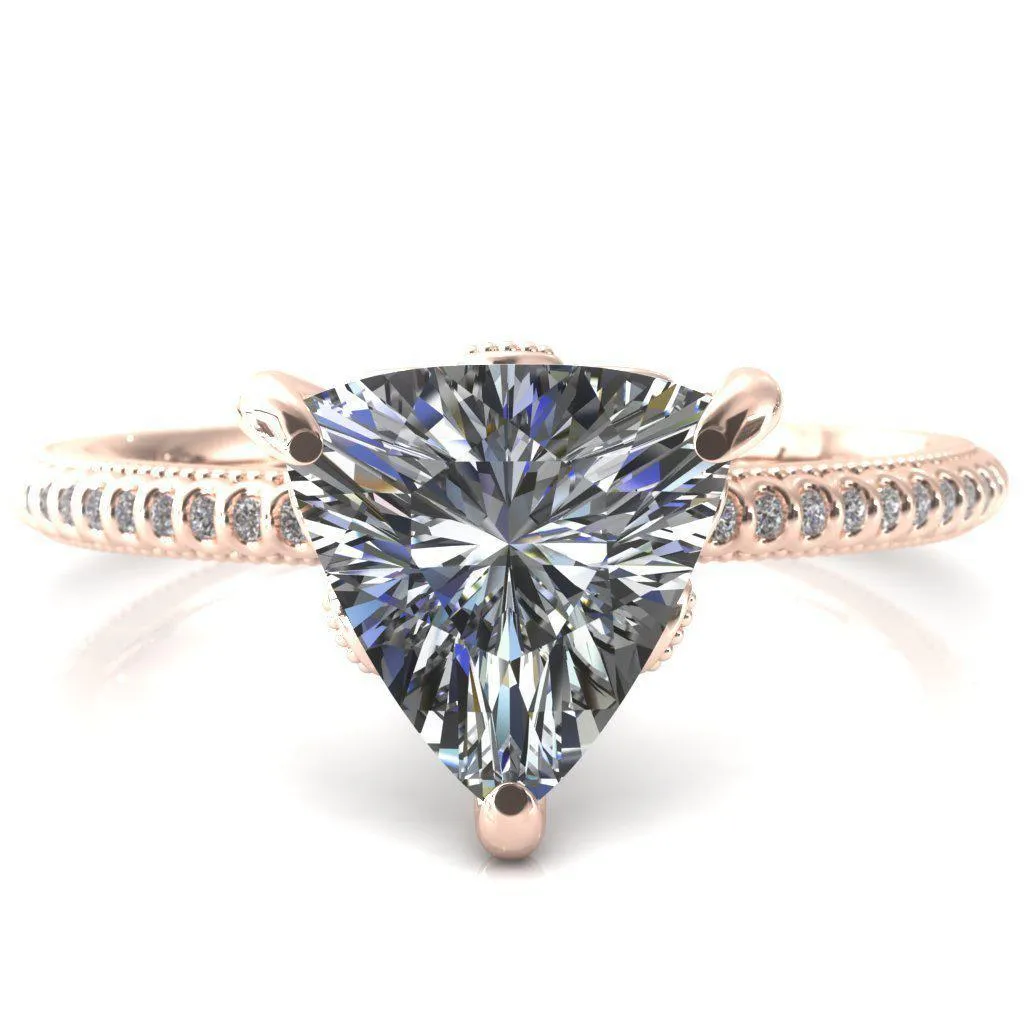 Lalique Trillion Moissanite 3 Prong Engagement Ring