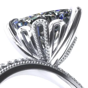 Lalique Trillion Moissanite 3 Prong Engagement Ring